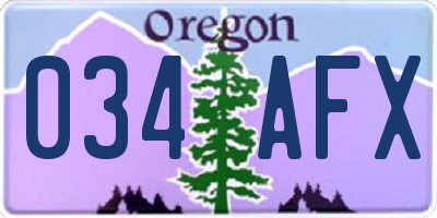 OR license plate 034AFX