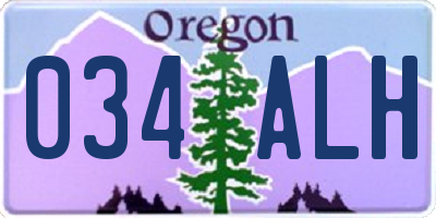 OR license plate 034ALH