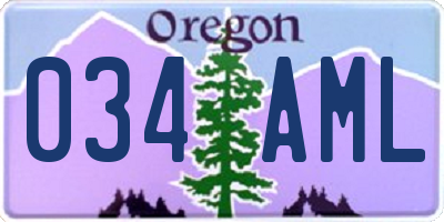 OR license plate 034AML