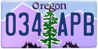 OR license plate 034APB