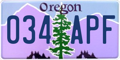 OR license plate 034APF