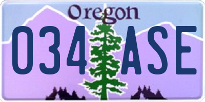 OR license plate 034ASE