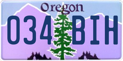 OR license plate 034BIH