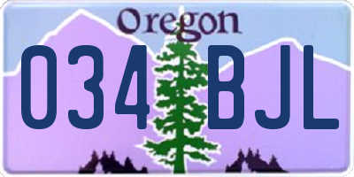 OR license plate 034BJL
