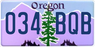 OR license plate 034BQB