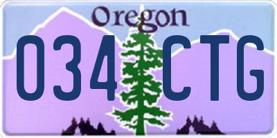 OR license plate 034CTG