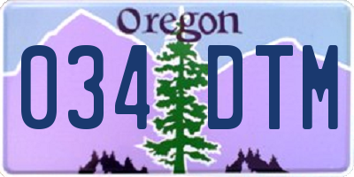 OR license plate 034DTM