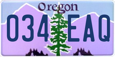 OR license plate 034EAQ