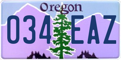 OR license plate 034EAZ