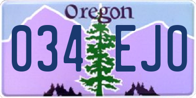 OR license plate 034EJO