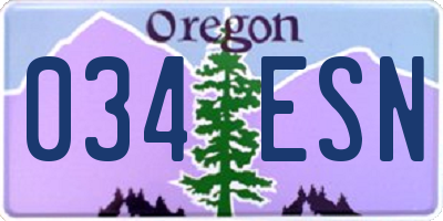 OR license plate 034ESN