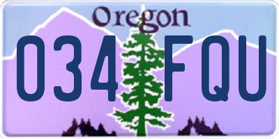 OR license plate 034FQU