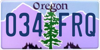 OR license plate 034FRQ