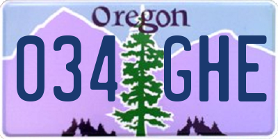OR license plate 034GHE