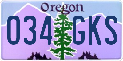 OR license plate 034GKS