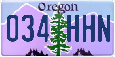 OR license plate 034HHN