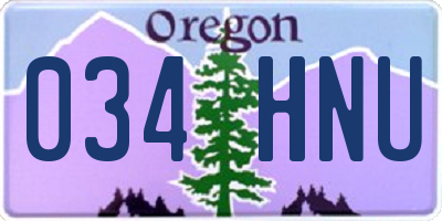 OR license plate 034HNU
