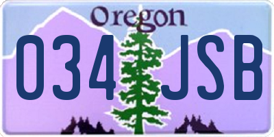 OR license plate 034JSB