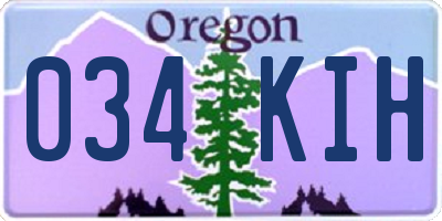 OR license plate 034KIH