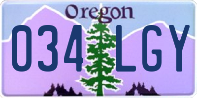 OR license plate 034LGY