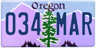 OR license plate 034MAR