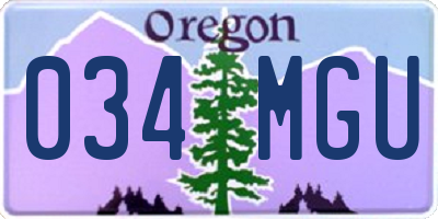 OR license plate 034MGU
