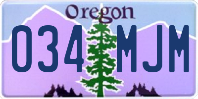 OR license plate 034MJM