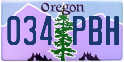 OR license plate 034PBH