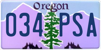 OR license plate 034PSA
