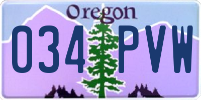 OR license plate 034PVW