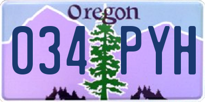 OR license plate 034PYH