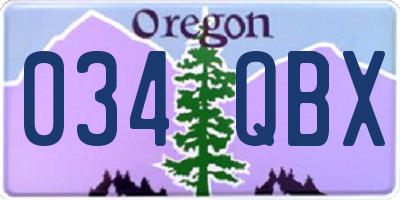 OR license plate 034QBX