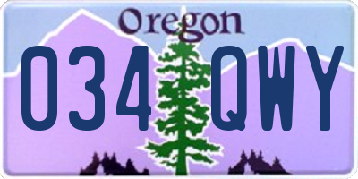 OR license plate 034QWY