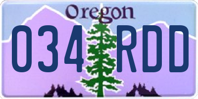 OR license plate 034RDD