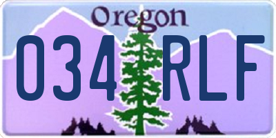 OR license plate 034RLF