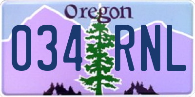 OR license plate 034RNL