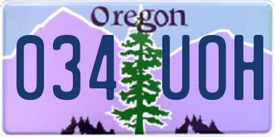OR license plate 034UOH