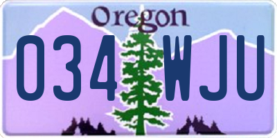 OR license plate 034WJU