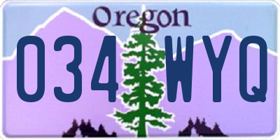 OR license plate 034WYQ