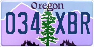 OR license plate 034XBR