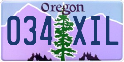 OR license plate 034XIL