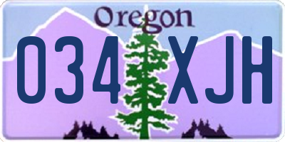 OR license plate 034XJH