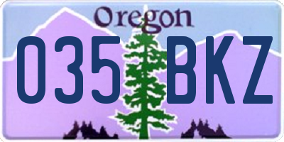 OR license plate 035BKZ
