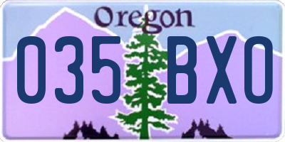 OR license plate 035BXO