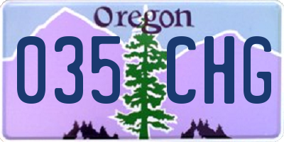 OR license plate 035CHG