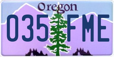 OR license plate 035FME