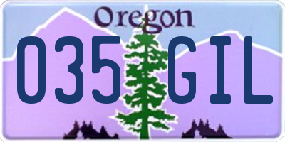 OR license plate 035GIL