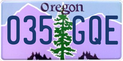 OR license plate 035GQE