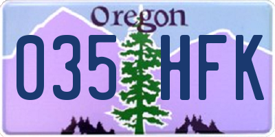 OR license plate 035HFK