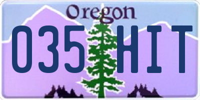 OR license plate 035HIT